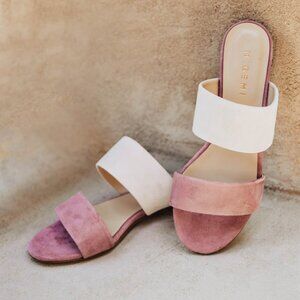 M. Gemi X‎ Marianna Hewitt The Capri Suede Dual Strap Sandal Sz.39 Coquette Girl